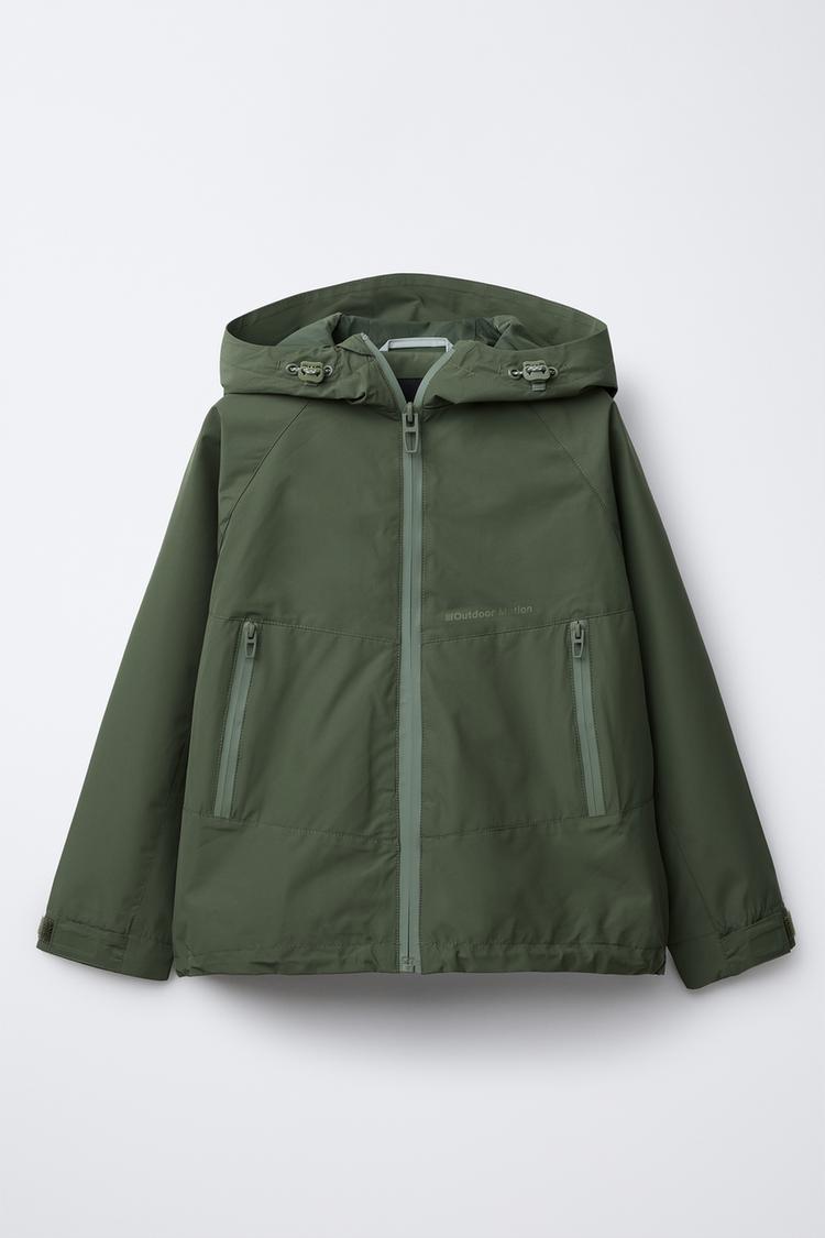 LIGHTWEIGHT WATER-REPELLENT HOODED JACKET Green ZARA Australia