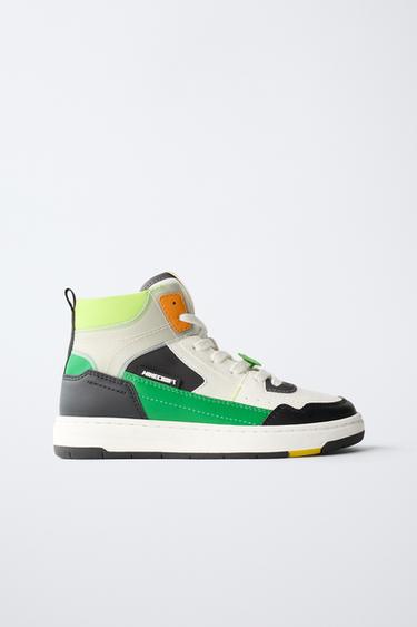 MINECRAFT © MOJANG AB. ™ HIGH-TOP SNEAKERS - Green by Zara