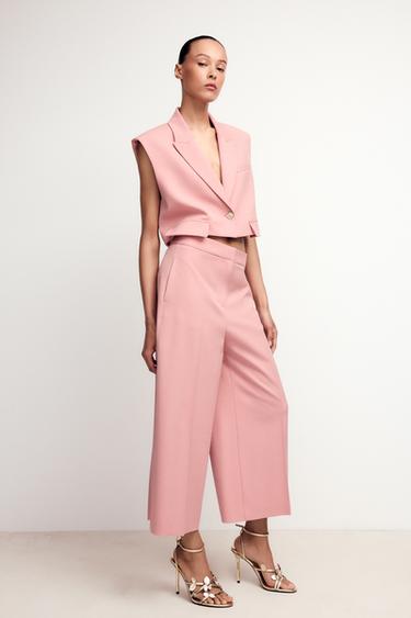 Zara HIGH-WAISTED CULOTTES - Dusty pink - Image 0