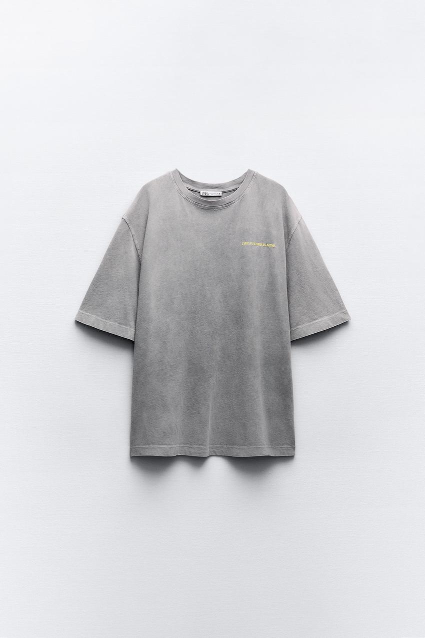 SLOGAN PRINT T-SHIRT - Anthracite Grey