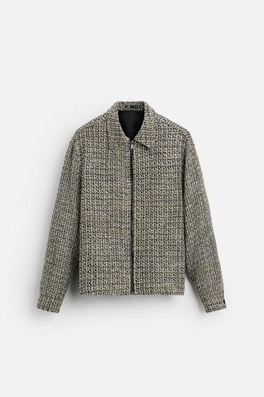 TEXTURED ZIP-UP OVERSHIRT - Green by Zara - Image 6