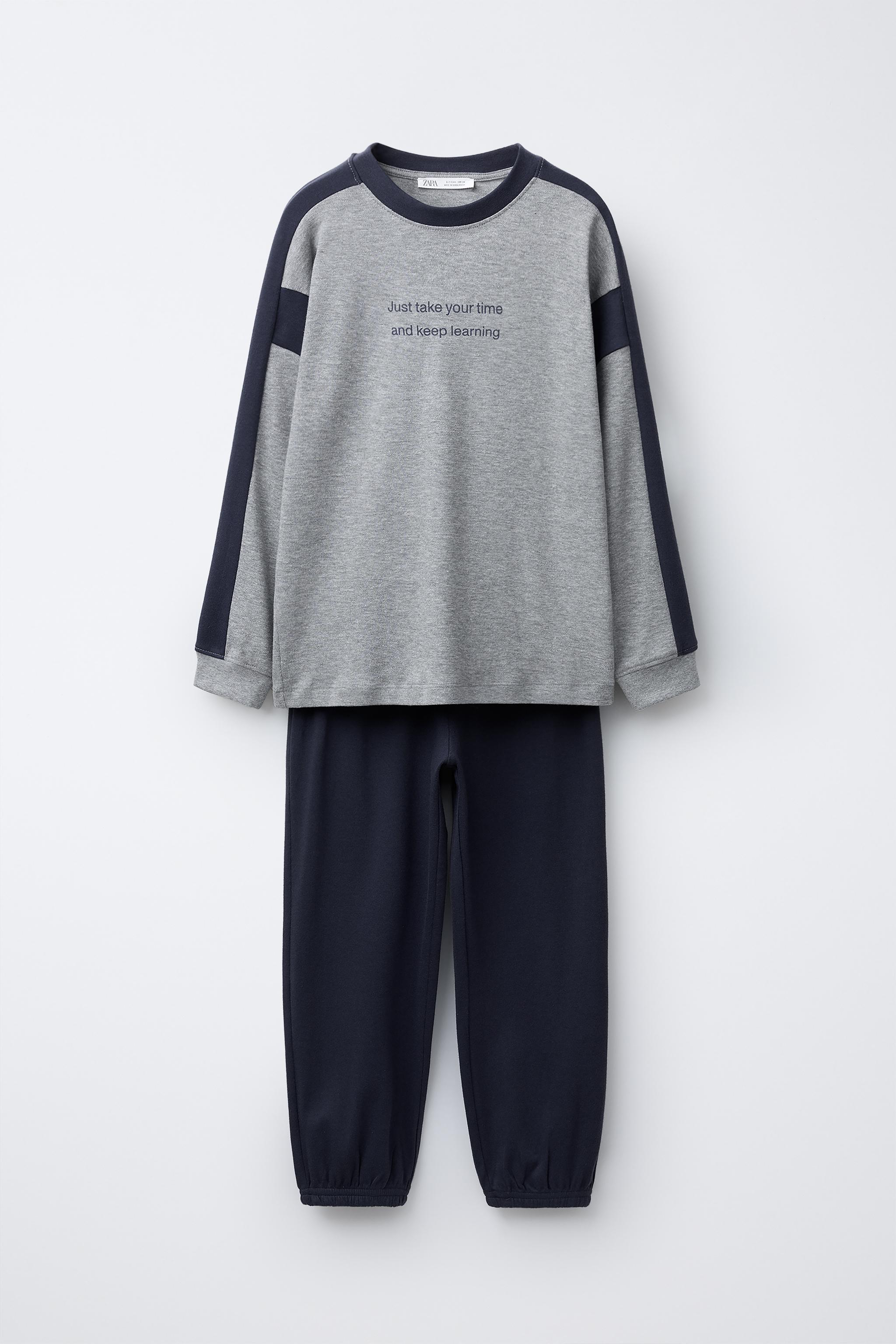 6-14歳/テキストプリントパジャマ - ブルー | ZARA Japan / 日本