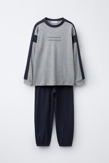 AGES 6-14 / TEXT PRINT PYJAMAS - Blue by Zara - Image 0