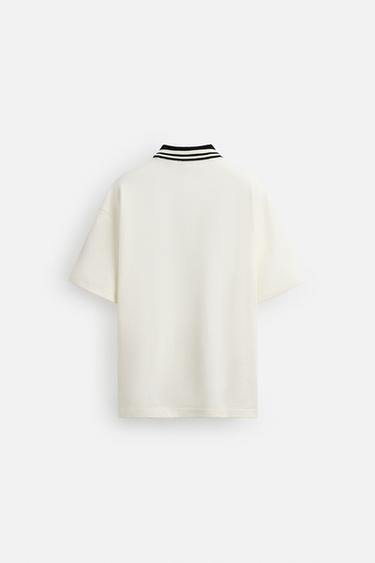 RETRO RUGBY TEXTURED POLO SHIRT - Oyster-white by Zara - Image 7