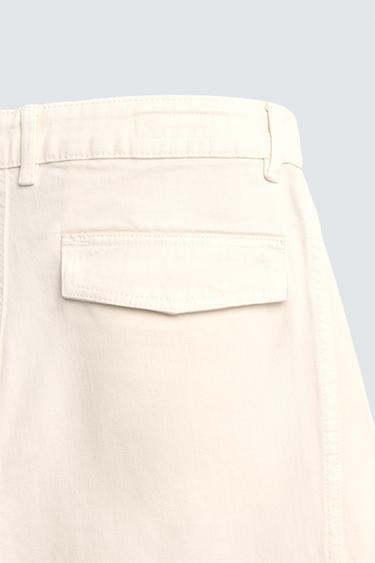 BAGGY FIT CARGO TROUSERS WITH SEAMS - Ecru by Zara - Image 10