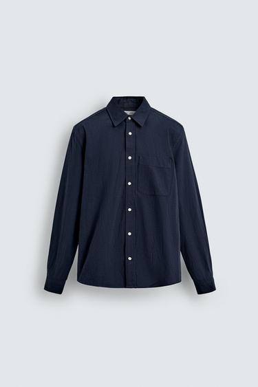 WASHED STRIPED SHIRT - Navy blue by Zara - Image 6