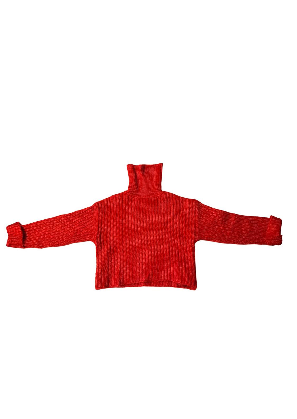 KNIT WRAP COLLAR SWEATER - Image 3