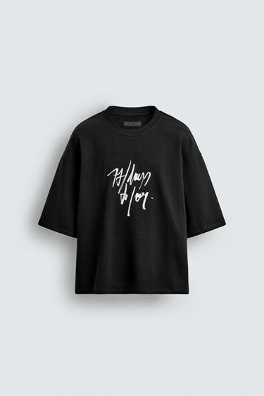 SUDADERA ESTAMPADO COMBINADO - Negro de Zara - Imagen 0