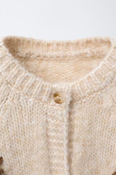 GILET EN MAILLE ÉCUREUILS - Beige clair de Zara - Image 2