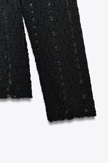 LACE TOP WITH RUFFLES - Black by Zara - Image 7