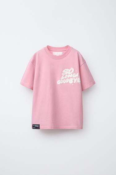 RAISED SLOGAN T-SHIRT - Pink by Zara