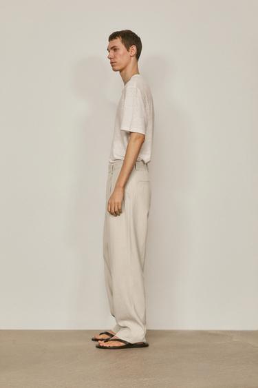 Pantalon de costume 100 % lin - LIMITED EDITION - Écru de Zara