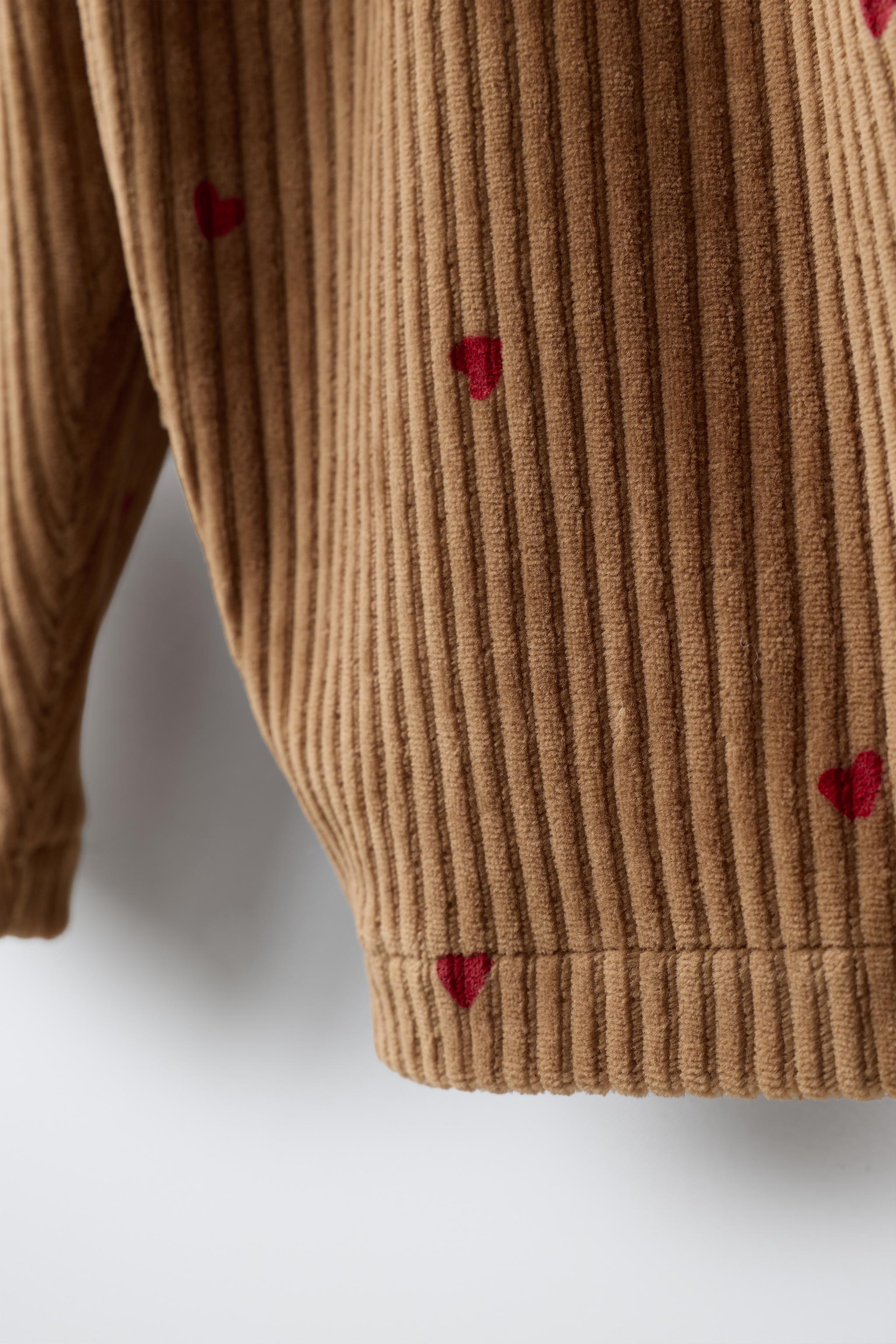 EMBROIDERED HEART CORDUROY BALLOON PANTS