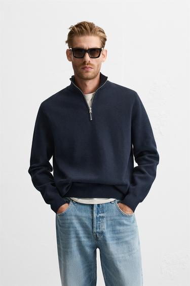JERSEY PERKINS CREMALLERA - Marino de Zara