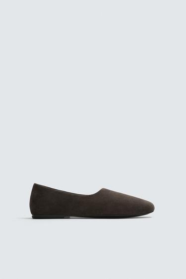 КОЖАНЫЕ ЛОФЕРЫ — ШОКОЛАДНЫЙ от Zara