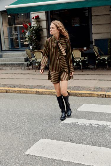 zara brown striped dress Women's Dresses No overthinking needed., These