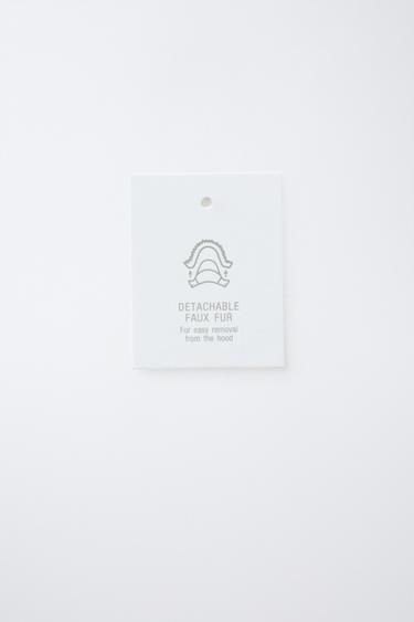 DOUDOUNE EN PLUME ET DUVET DÉPERLANTE AVEC CAPUCHE À EFFET FOURRURE AMOVIBLE - Beige de Zara - Image 13