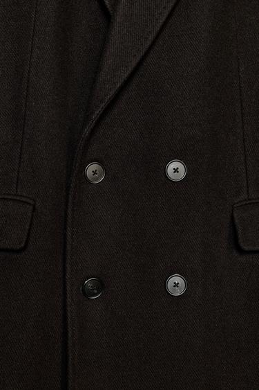 ZW COLLECTION OVERSIZE DOUBLE-BREASTED COAT WITH WOOL - Brown by Zara - Image 7