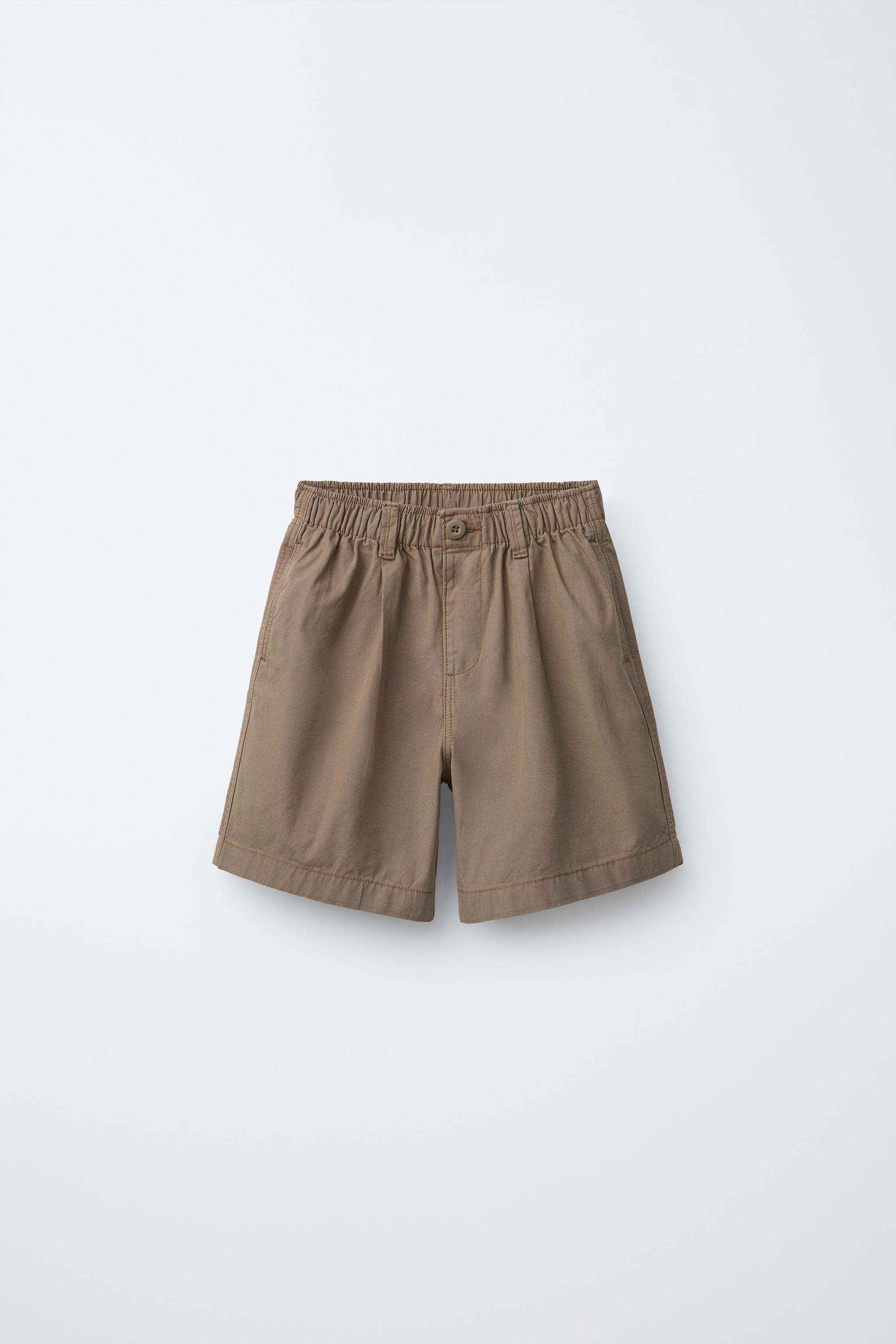 BALLOON ELASTIC SHORTS - Brown | ZARA United States