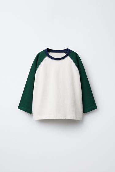 تيشرت بأكمام رنغلان - أخضر الخاص بـ Zara - صورة 0