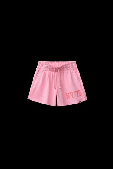 SLOGAN BERMUDA SHORTS - Pink by Zara - Image 0
