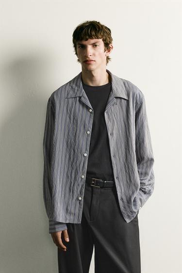 CAMISA FLUIDA REGULAR FIT - rayas de Zara