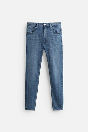 CROPPED SKINNY FIT JEANS - Mid-blue by Zara