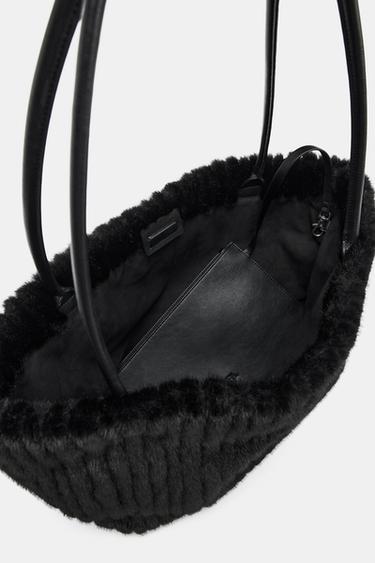 SAC SHOPPER EFFET FOURRURE - Noir de Zara - Image 6