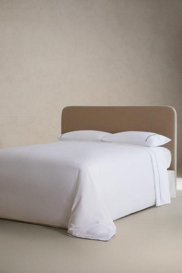 PIQUÉ FLAT SHEET WITH PIPING - Dark grey by Zara - Image 1