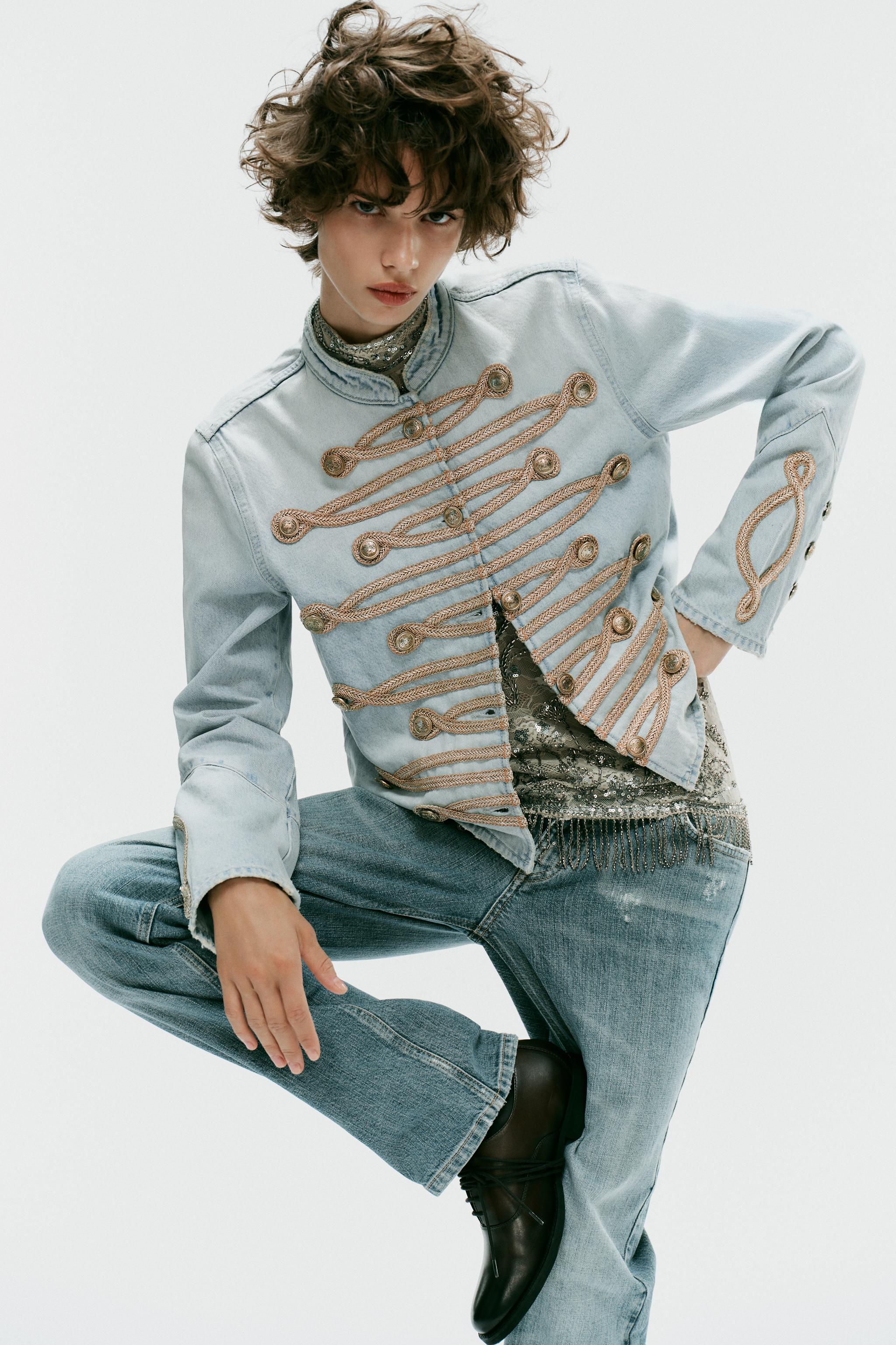 TRF ボタン付きデニムジャケット - ライトブルー | ZARA Japan / 日本