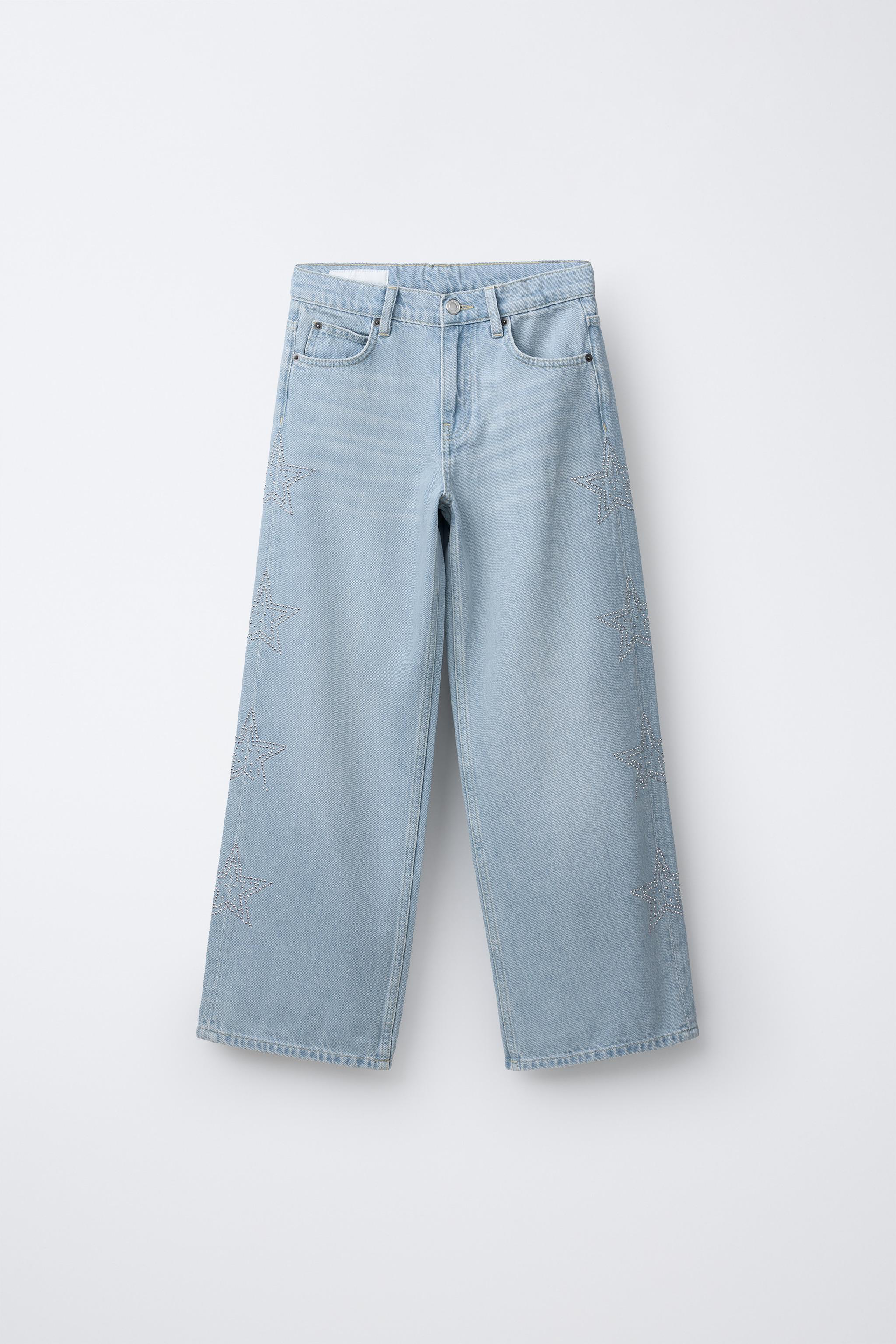 ワイドレッグスターデニムパンツ - ライトブルー | ZARA Japan / 日本