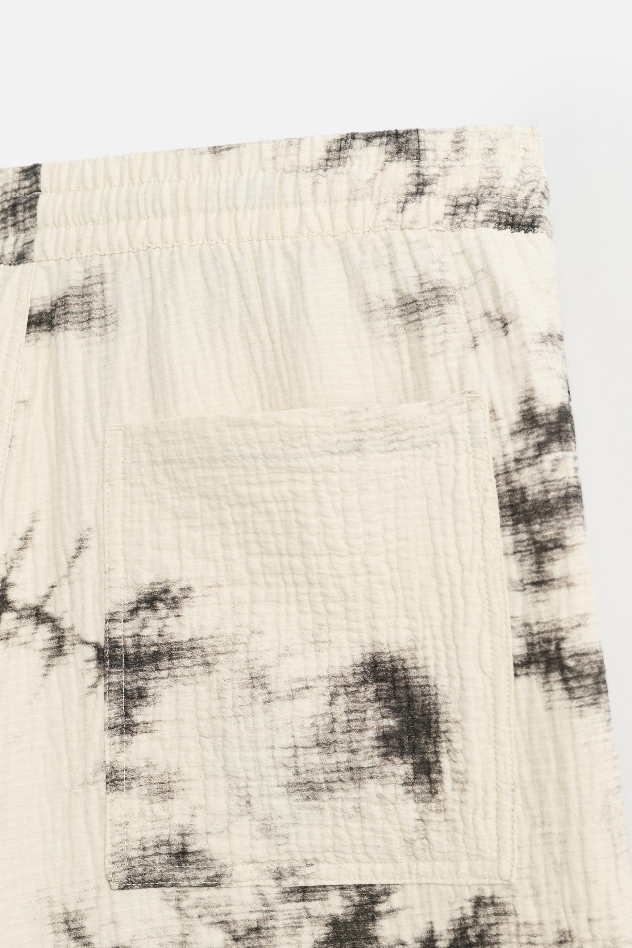 PANTALON STRUCTURÉ IMPRIMÉ TIE-AND-DYE