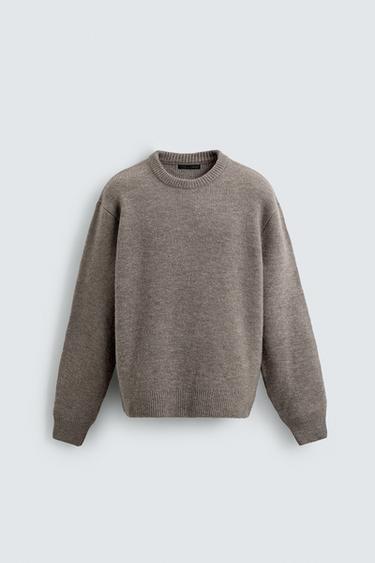 PULOVËR TEKSTURË BOXY FIT - Ngjyrë kastori nga Zara