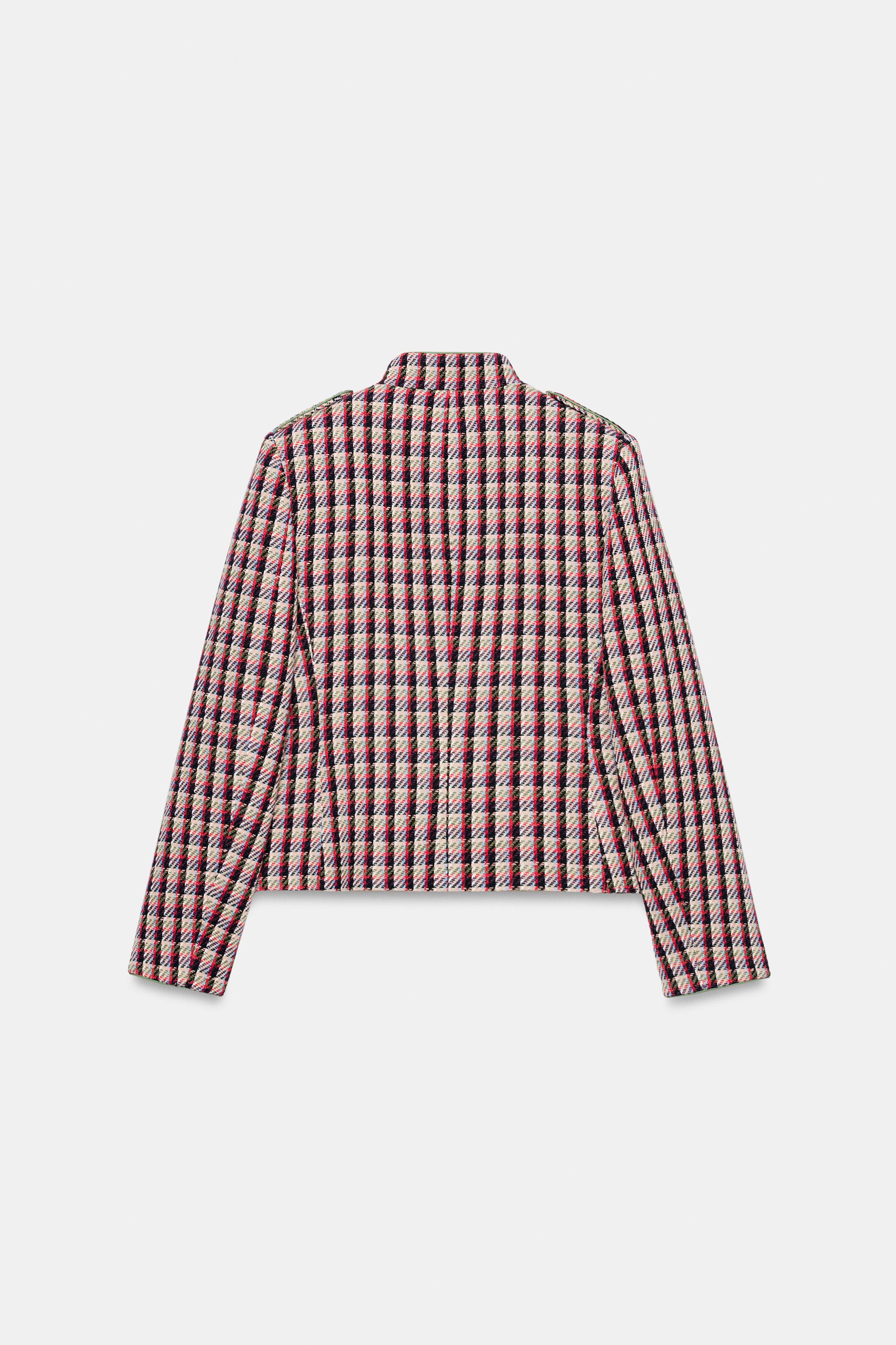 Zara Dokulu Kruvaze Blazer görsel 7