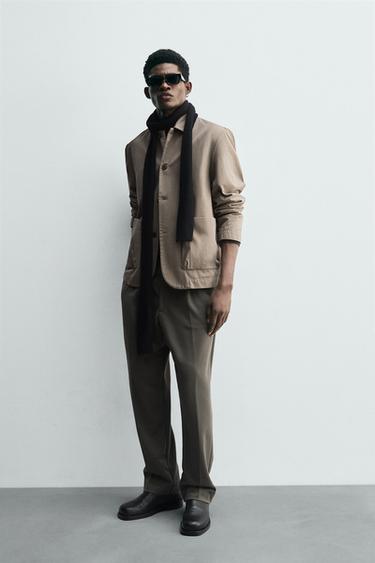 PANTALON FLUIDE COUPE DROITE - Kaki foncé de Zara - Image 3