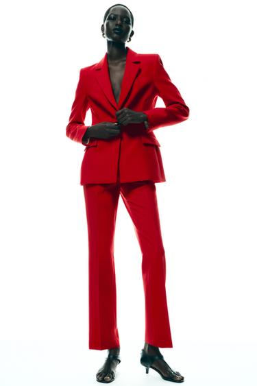 CALÇA FLARE - Vermelho da Zara