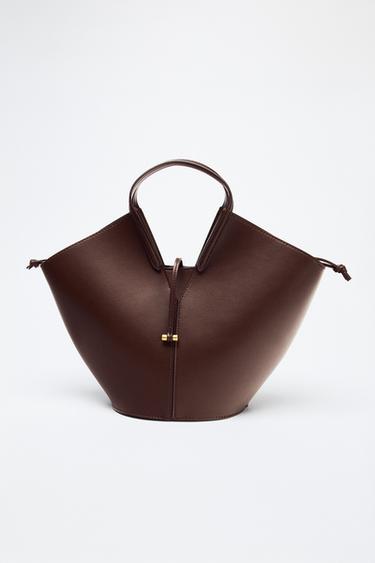 SHOPPER CAPAZO - Rojo Burdeos de Zara