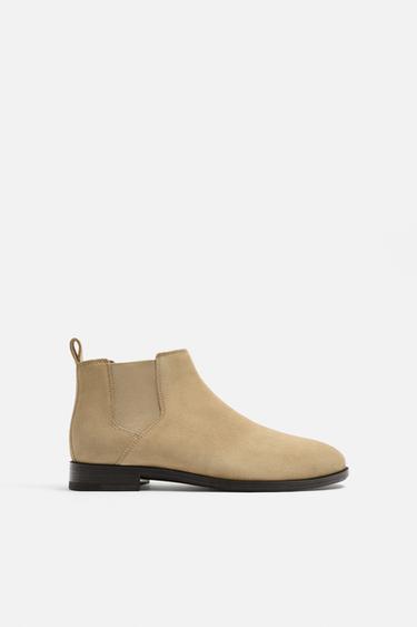 LEATHER CHELSEA BOOTS - Sand Brown by Zara