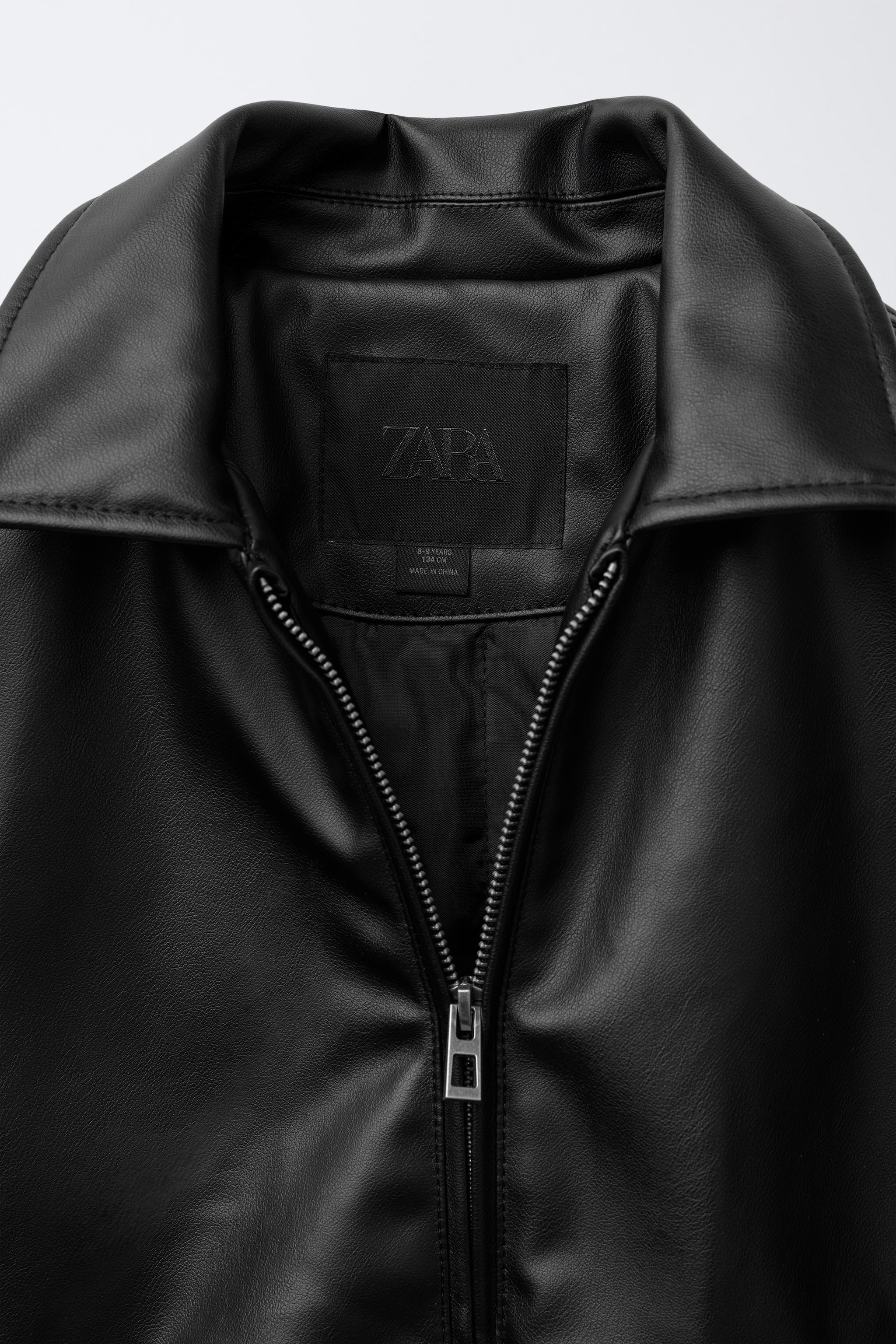 フェイクレザーボンバージャケット - ブラック | ZARA Japan / 日本