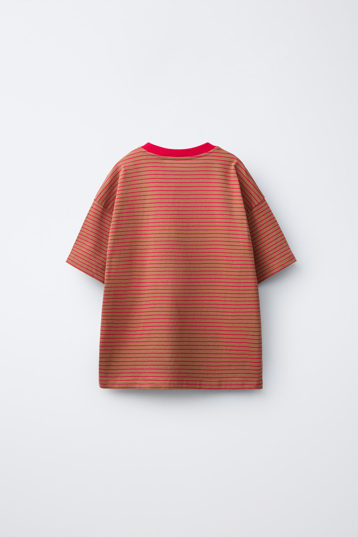 Детская футболка Zara Pukas Surf Striped, цвет: Коричневый — фото 2