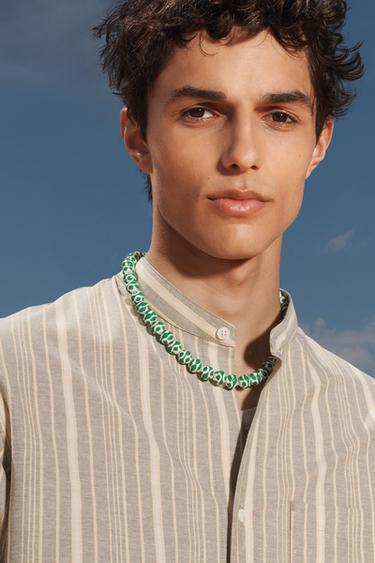 CHEMISE RAYURES ÉDITION LIMITÉE - Blanc / Vert de Zara - Image 3