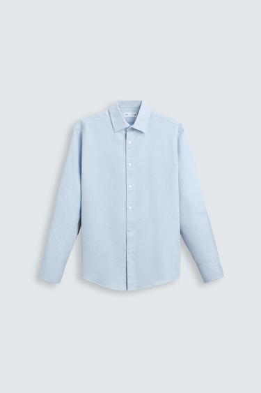 EASY CARE TEXTURED SHIRT - Sky blue by Zara