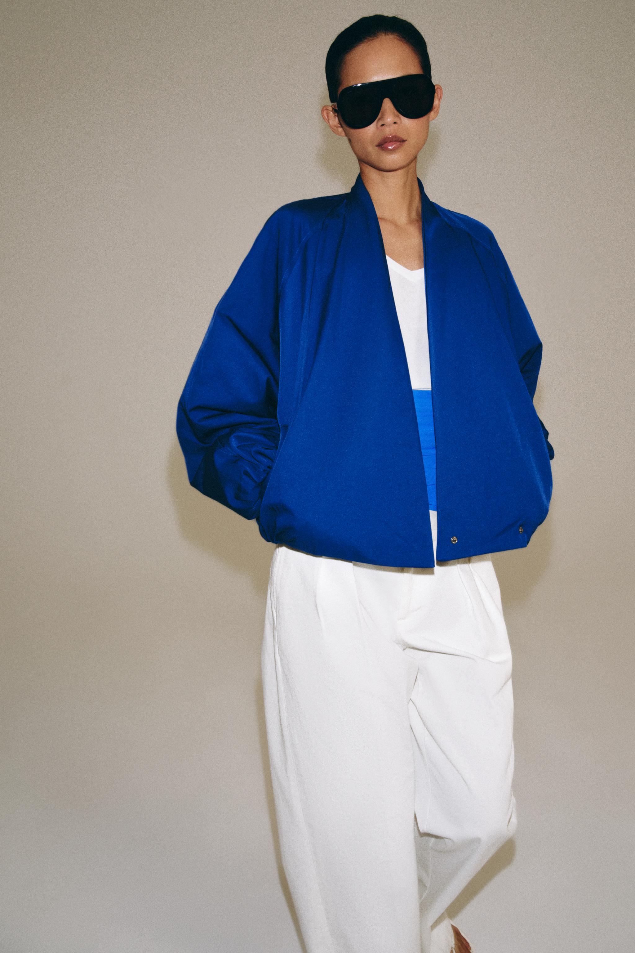 ZW COLLECTION BOMBER JACKET — Bluish
