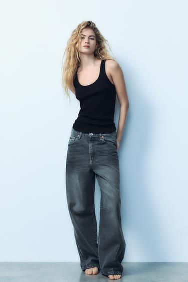 TRF MID-WAIST BAGGY BALLOON JEANS - Blue grey by Zara - Image 0