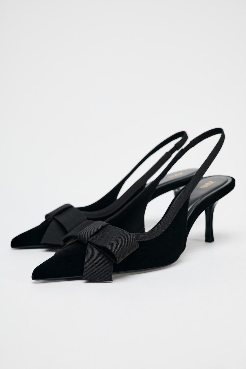 Velvet Look Bow Slingback