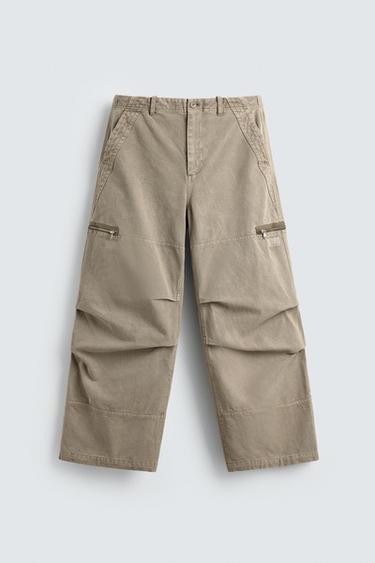 PARACHUTE CARGO TROUSERS - Grey by Zara - Image 0
