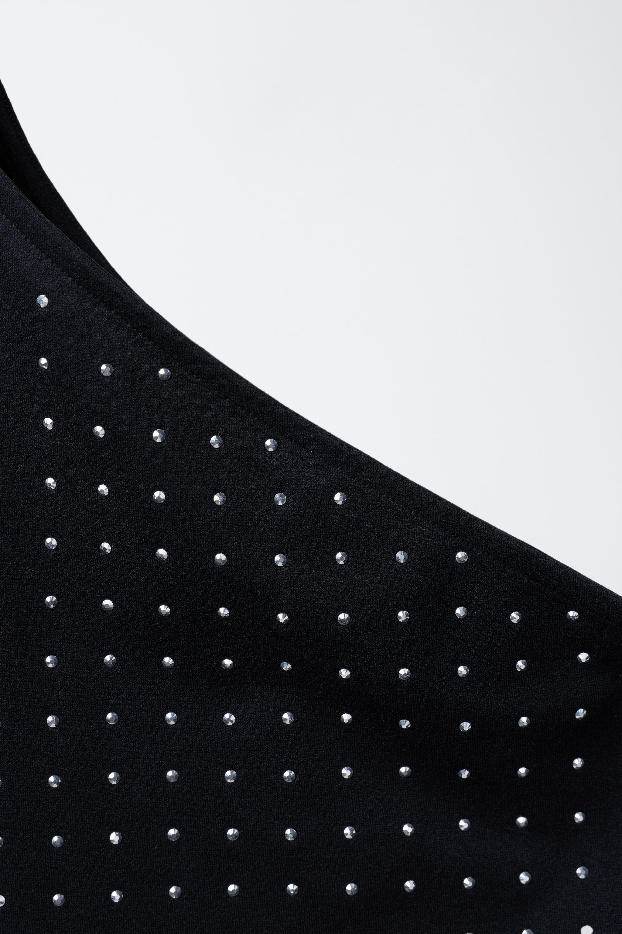 T-SHIRT ASYMÉTRIQUE SEAMLESS STRASS