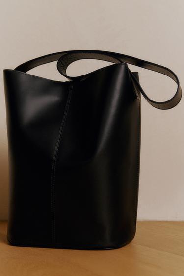 LIMITED EDITION LEATHER SHOPPER BAG - Black by Zara