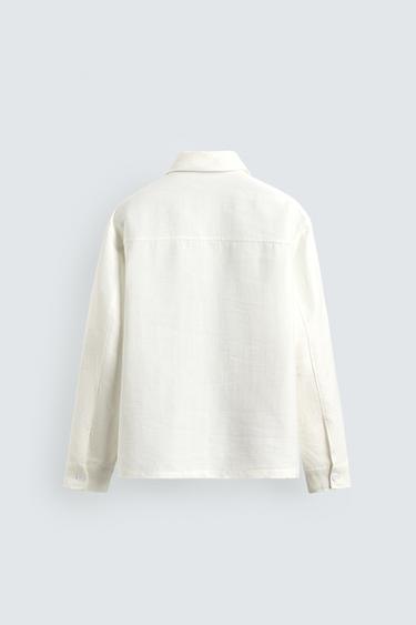 SURCHEMISE FLUIDE COUPE DÉCONTRACTÉE - Blanc cassé de Zara - Image 7
