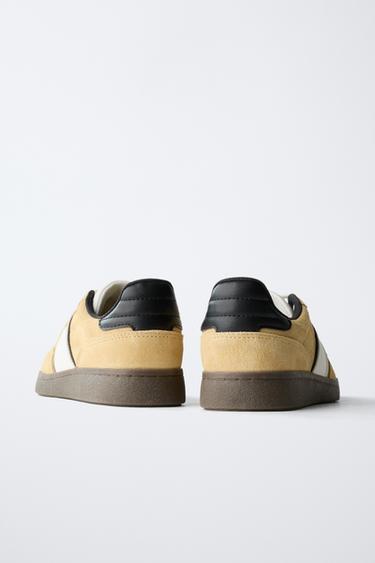 LEATHER SNEAKERS - Mustard by Zara - Image 5